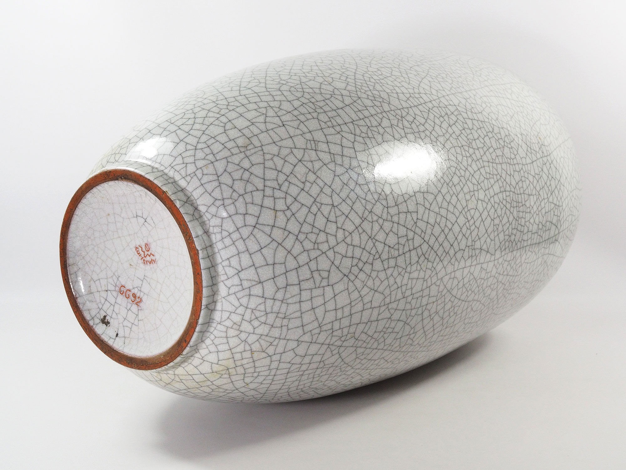 Ceramic floor vase cracked by Karlsruhe Germany, 1950s