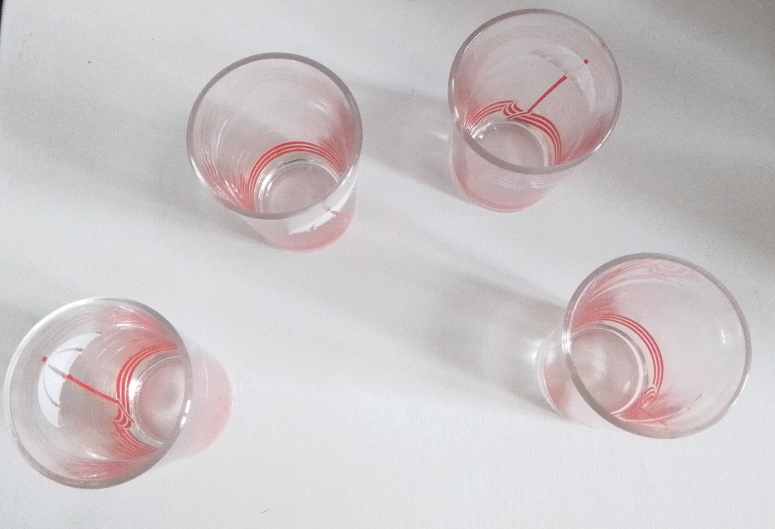 Set of 4 orangeade glasses, Made in Yugoslavia