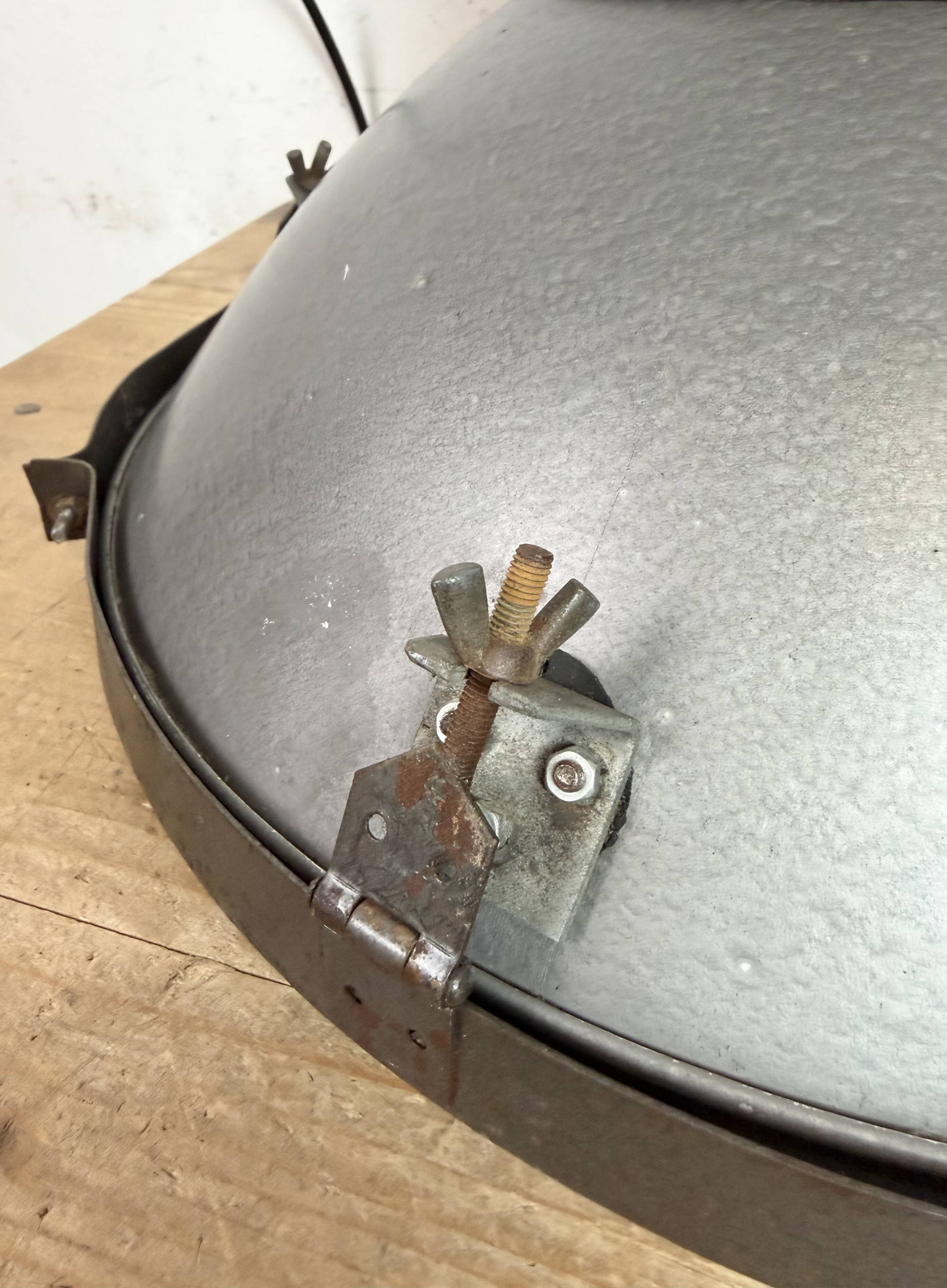 Industrial Grey Hammer Paint Pendant Lamp from Elektrosvit, 1960s