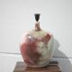 Ceramic lamp with lampshade, large table lamp, gray tones and oxblood ceramic lamp, dice