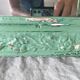 Classic antique mirror – wooden and plaster frame – repainted green from the 60s