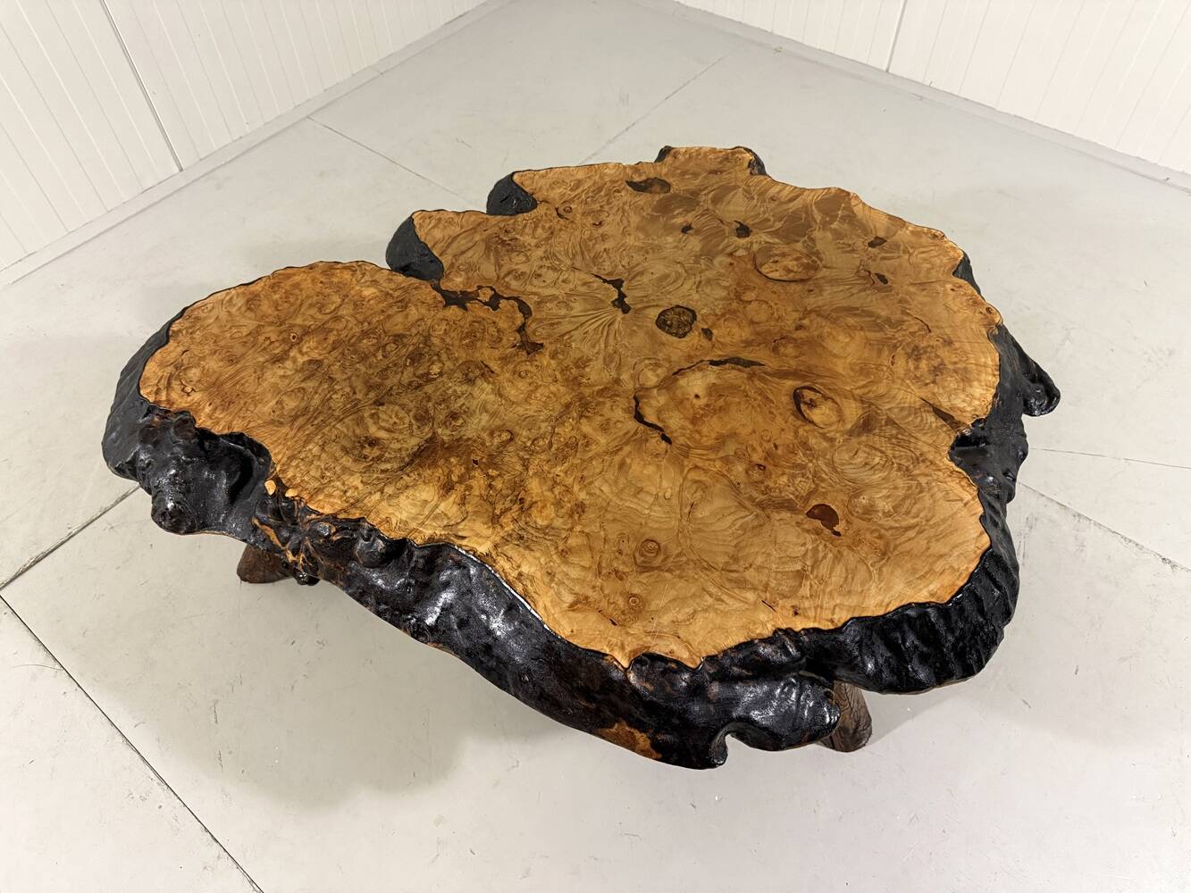 Large tree trunk coffee table by Frank Armich Canada