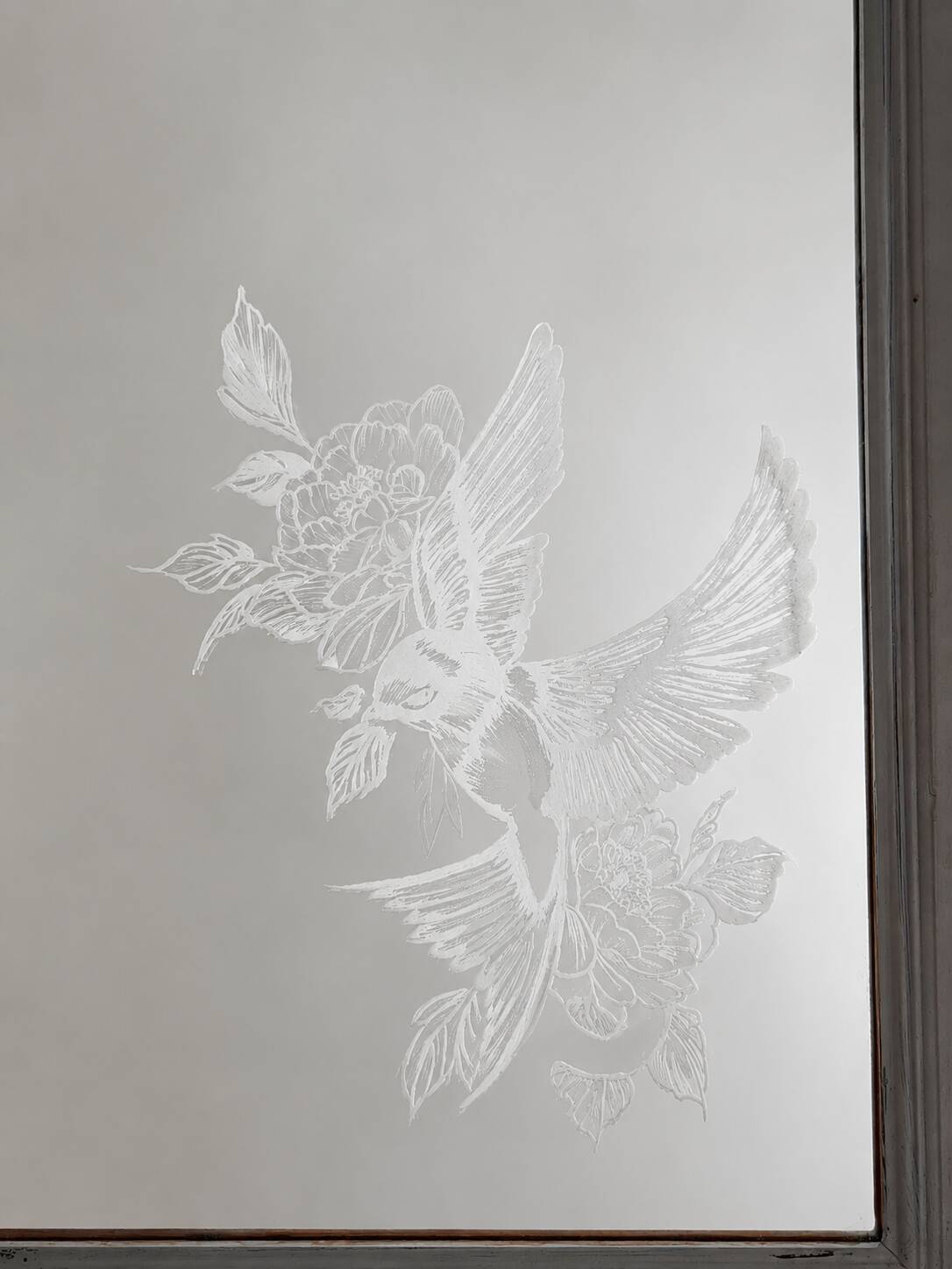 Antique hand-engraved mirror – Unique piece
