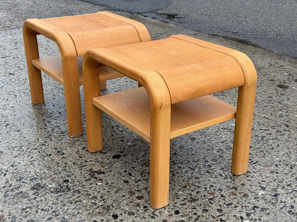 Mid-century Danish Brutalist bedside tables by Villy Nørgaard, 1984, set of 2