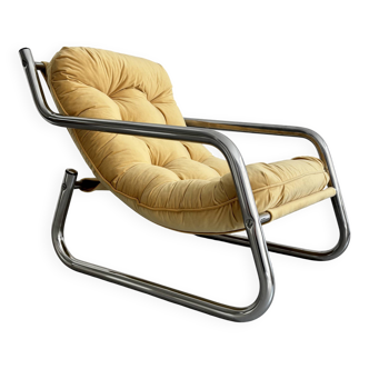 Fauteuil Bauhaus jaune vintage