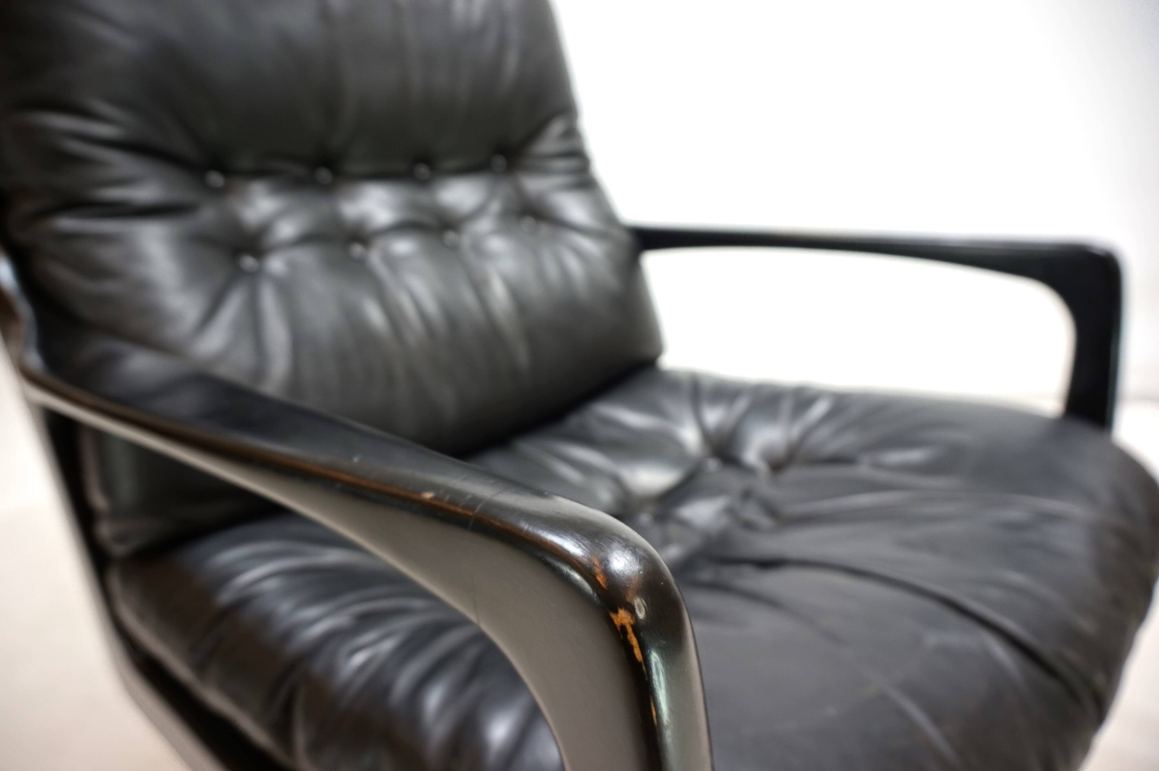 Fauteuil en cuir Eugen Schmidt pour Soloform, 1960