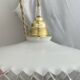 Pair of lace-edged opaline portable lamps with cord wire