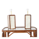 Paire de lampes en os et rotin