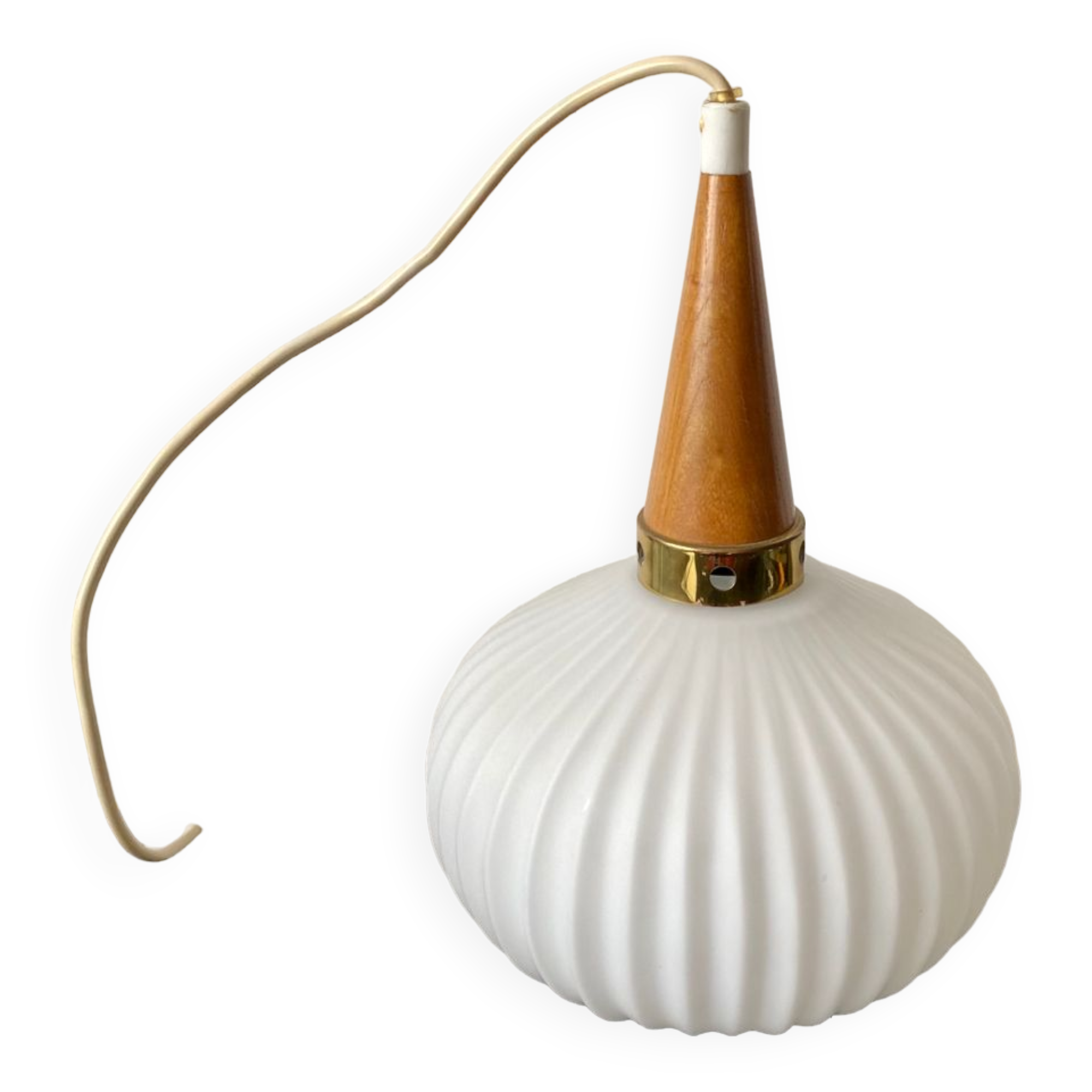 Louis Kalff brushed opaline lamp