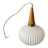Louis Kalff brushed opaline lamp
