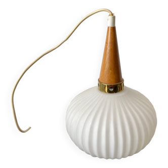 Louis Kalff brushed opaline lamp