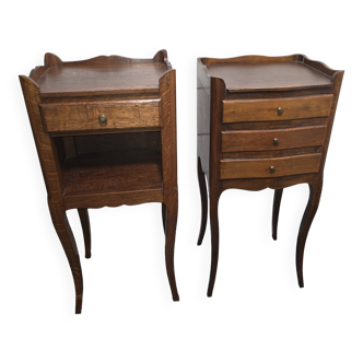 Pair of oak bedside tables