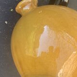 Gargoulette, Provençal jug in enamelled ceramic, vintage ochre color