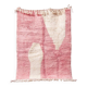 Tapis berbère traditionnel en laine rose fait main