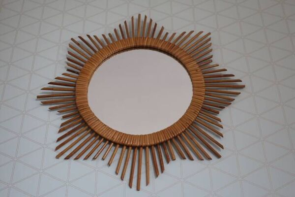 Miroir rotin étoile 550mm