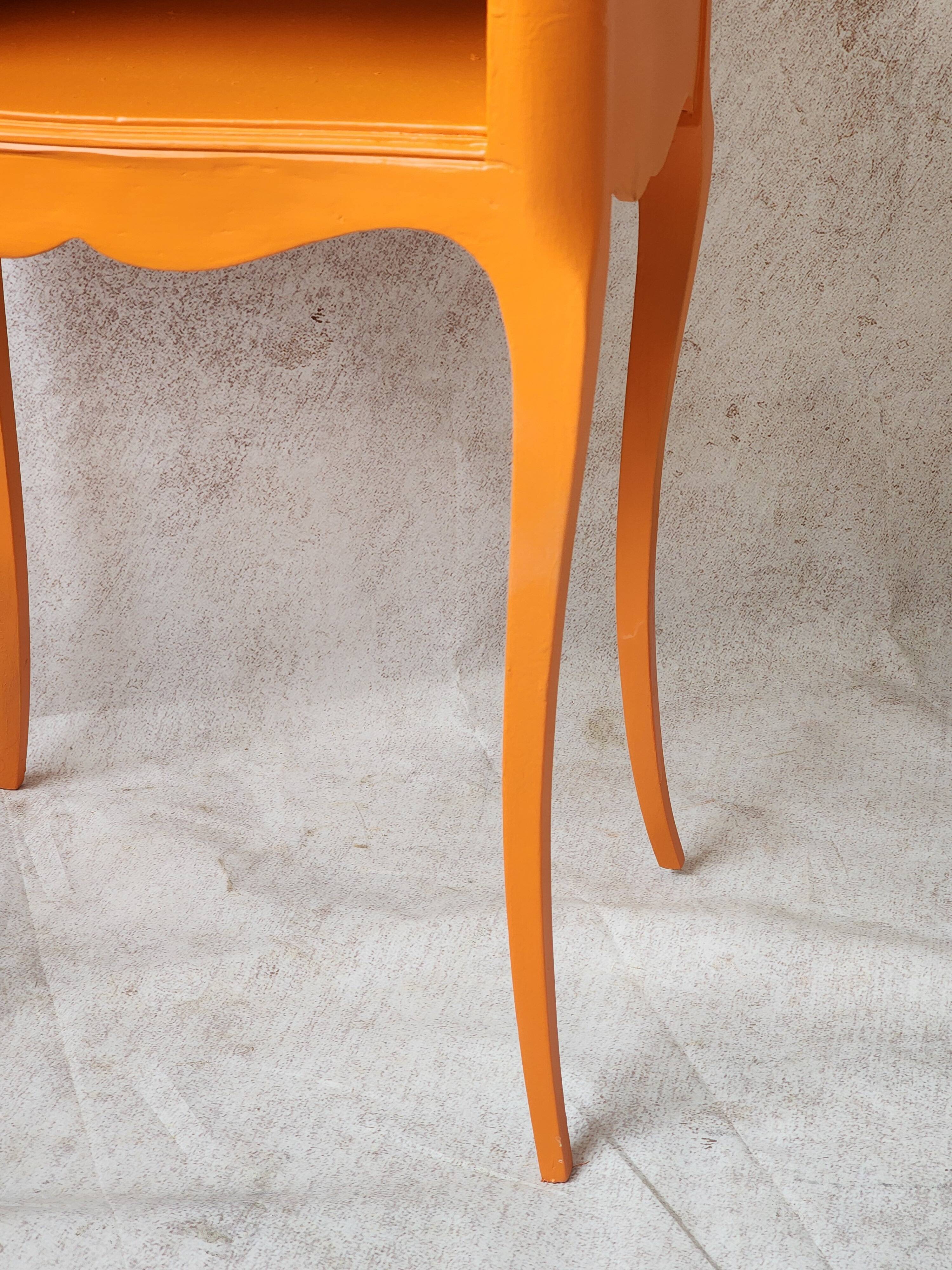 Old orange bedside table