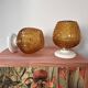 Pair of gold glass wall sconces
