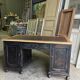 Old wood and leather desk
