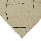 Handwoven Tribal One of a Kind 208 cm x 294 cm Beige Wool Carpet