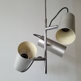 Vintage space age 1970 pendant light in brushed steel