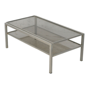 Table basse double plateaux acier