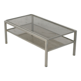 Double coffee table trays smoked glass steel. France, circa 1970