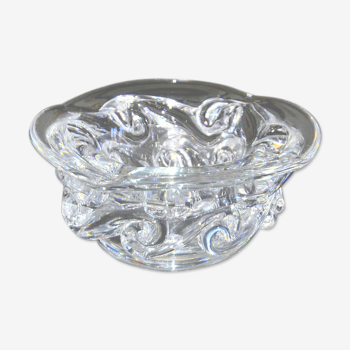 Polyloed ashtray in baccarat crystal, "aladdin", decoration of volutes