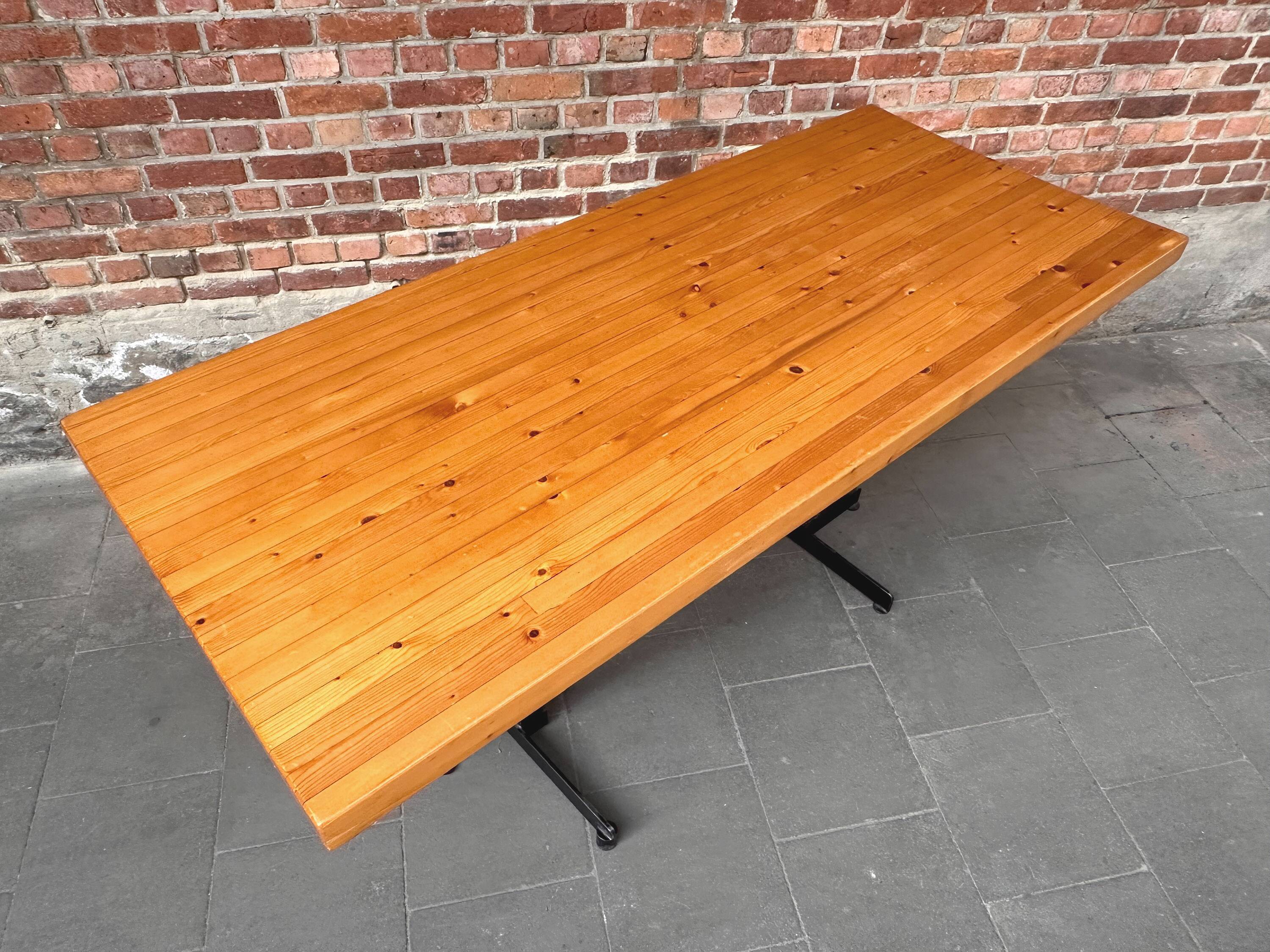 Dining table or desk Les Arcs Charlotte Perriand solid pine France 1960