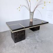 "Rizzo" lacquered and brass coffee-bar table from the 1970s.