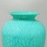 1970s Exquisited Handcrafted Green Vase by V.A.M. in Murano Glass. Made in