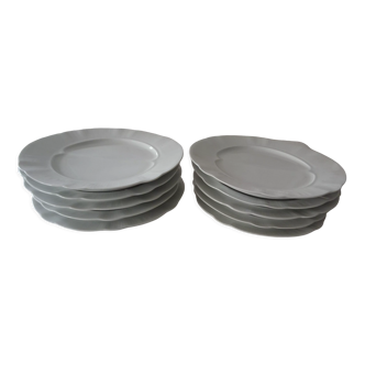 10 assiettes charles pillivuyt  porcelaine blanche 2 compartiments