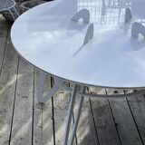 White metal table