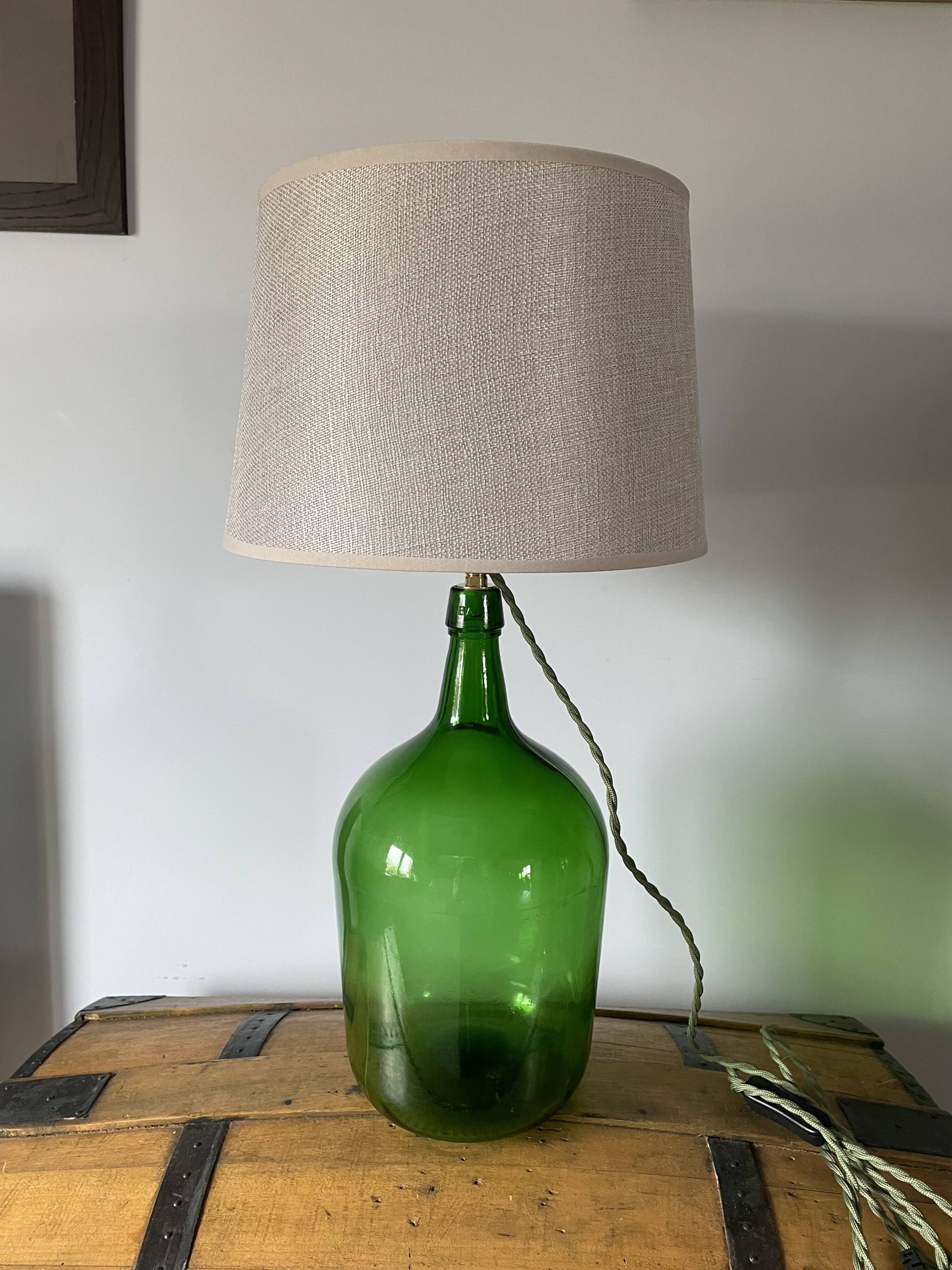 Lady Jeanne green table lamp electrified to nine