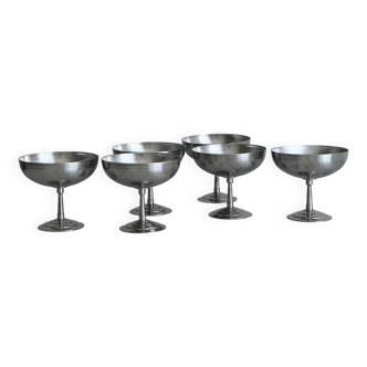 6 stainless steel footed bowls MAT