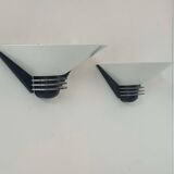 Pair of vintage wall lights, white lacquered metal, France 1980