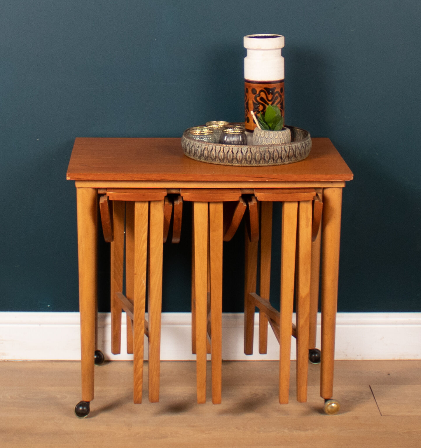 Retro 1960s Poul Hundevad Teak Nest of Three Coffee Nesting Tables
