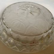 Large glass ashtray with frosted flowers.