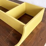 Sixties wooden wall shelf with 3 compartments