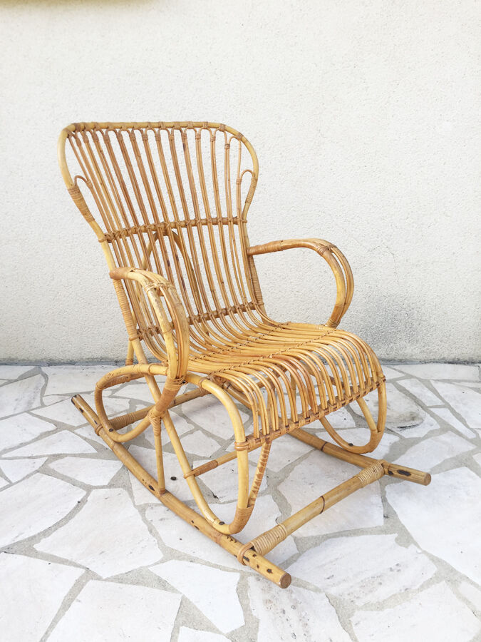 Rockingchair rotin 1960