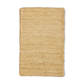 Golden burlap rug 96 x 64 cm