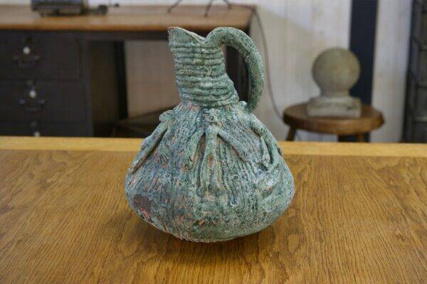 Designer ceramic vase in terracotta signed 1968