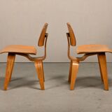 Charles and Ray Eames Early DCW Ash Plywood Dining Chairs for Herman Miller