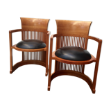 Pair of chairs 606 Barrel of Frank Lloyd Wright, edited by Cassina
