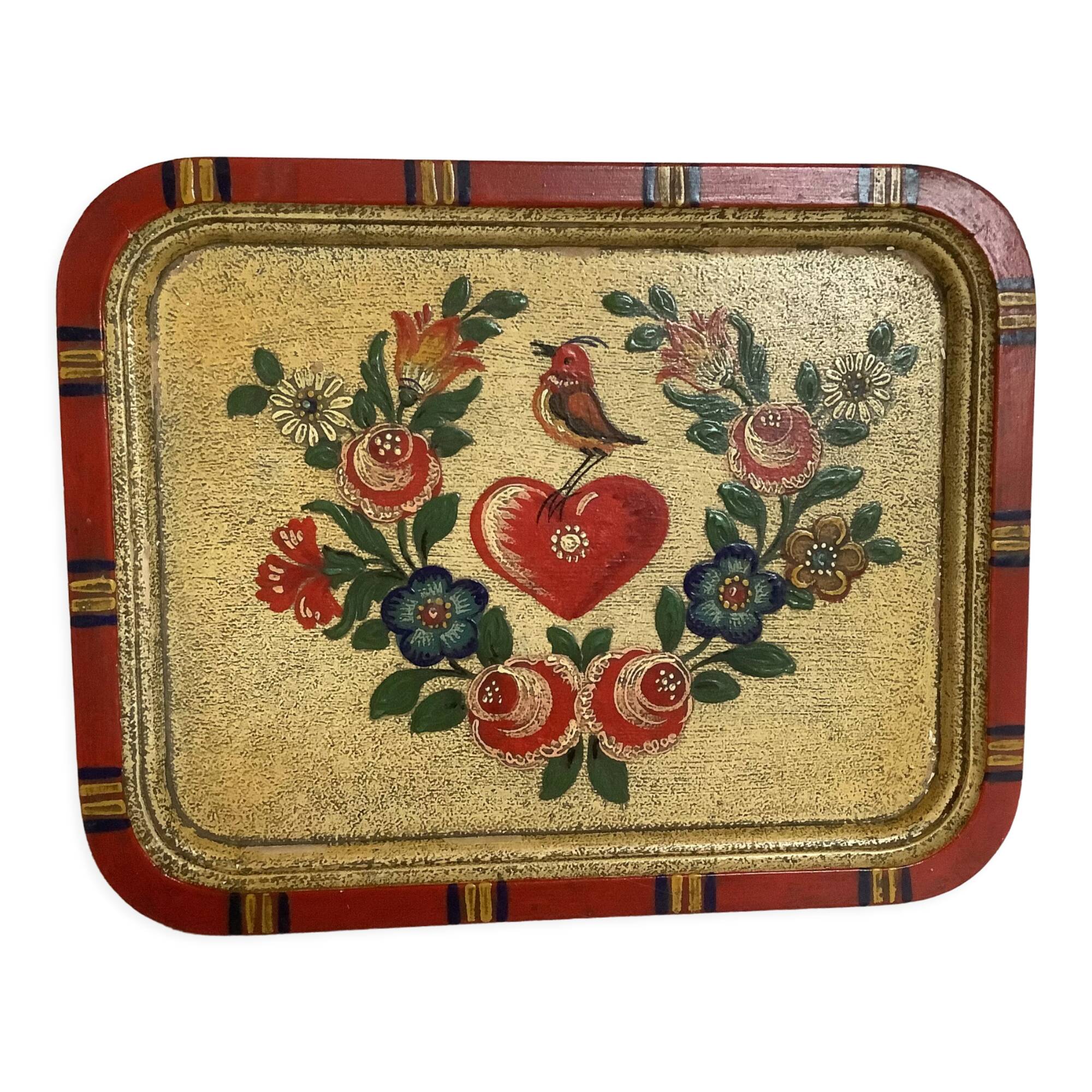 Plateau russe peint en relief
