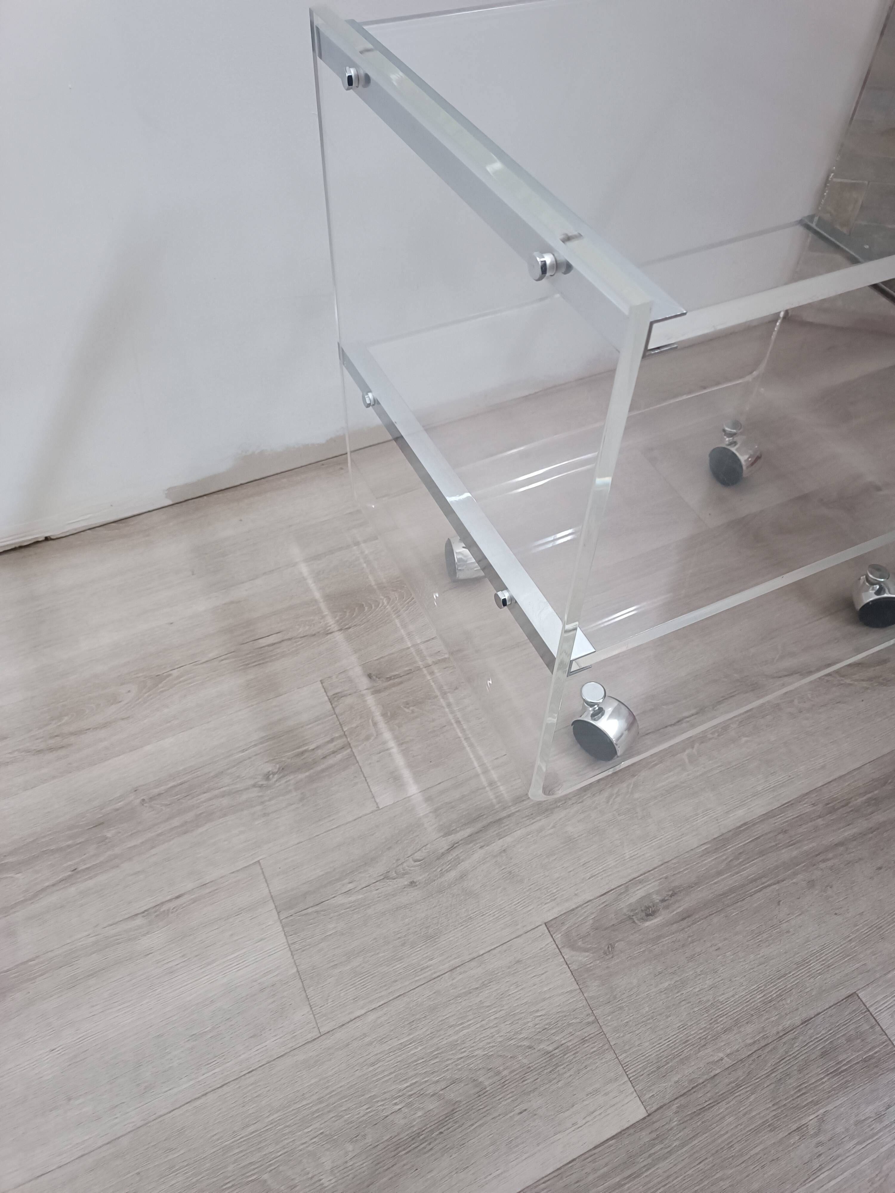 Rolling table by David Lange for Les invisibles du Marais 1970s