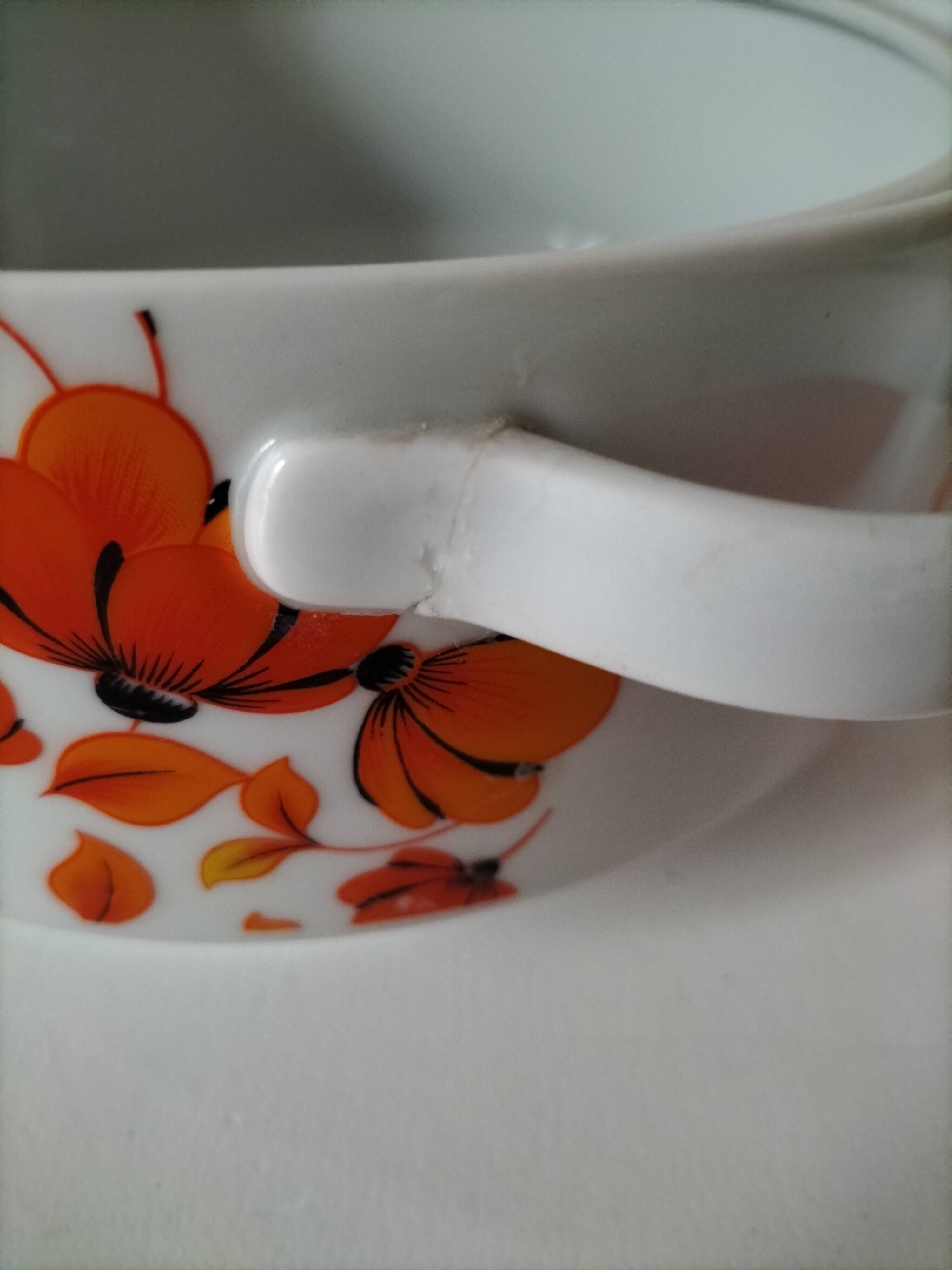 Vintage Wunsiedel Bavaria soup tureen – 70s orange pop flowers