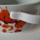 Vintage soup tureen Wunsiedel Bavaria – orange pop flowers 70s