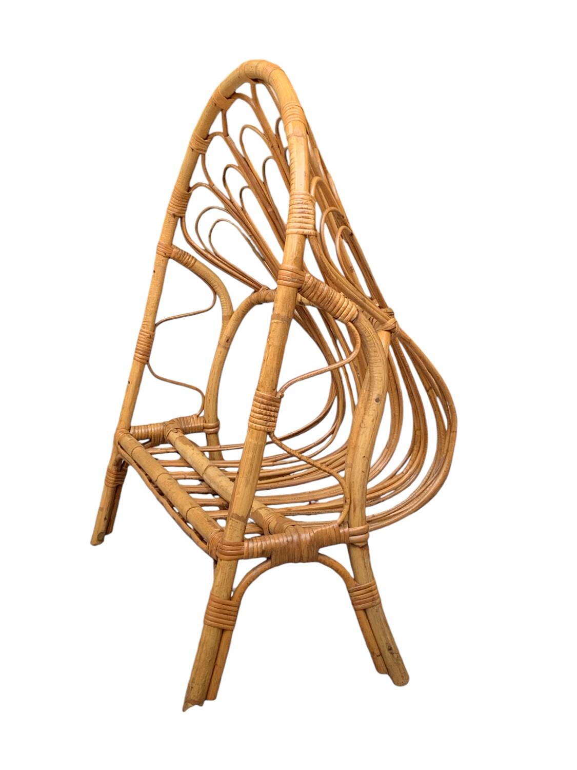 Children's rattan basket bed 1960