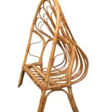 Lit corbeille en rotin pour enfant 1960