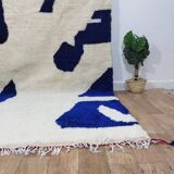 Azilal Vintage Rug 300x200 cm - Blue Abstract Patterns